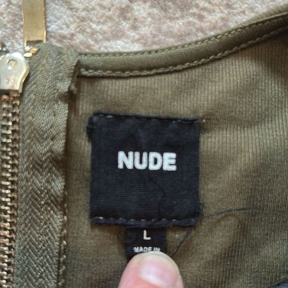 NUDE Green Bodysuit One Piece Fitted Design large - Picture 4 of 7